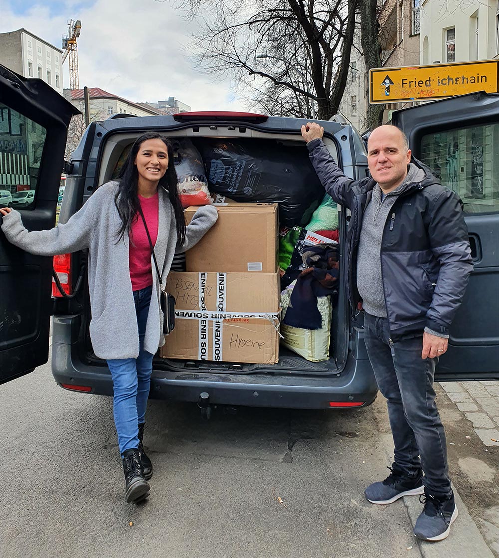 Collection of donations in Mitte Berlin
